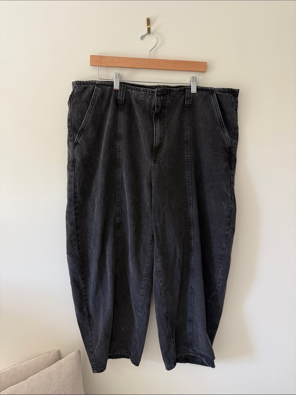 Future Collective Black Waistless Barrel Pants - Picture 1 of 4